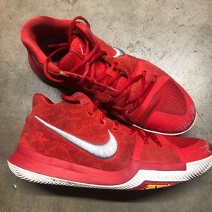 Men’s size 12 Nike Kyrie 3 Red suede shoe